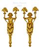 Pair Of 19th C. Henry Dasson Figural Large Bronze Sconces
