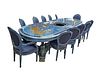Magnificent Large Custom Italian Hand Painted Dining Table w/ Glass Top