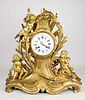 19th C. Raingo Frères French Gilt Bronze Mantle Clock