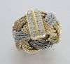 Henry Dunay platinum and 18K gold and diamond ring