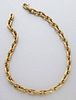 18K gold link necklace with a Florentine finish.