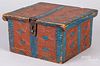 Scandinavian carved and painted valuables box