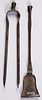 Two miniature wrought iron fireplace tools, 19th c