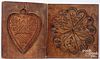 Two carved cake boards