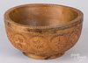 Frisian carved wood bowl, 18th/19th c.