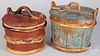 Two Scandinavian painted buckets, 19th c.