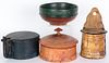Four Scandinavian painted wood vessels