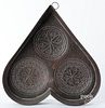 Punched tin heart shaped cheese strainer, 19th c.