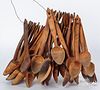Collection of carved wooden spoons.