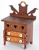 Walnut and birds-eye maple bureau-form sewing box