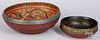 Two Scandinavian painted ale bowls, 19th c.