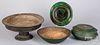 Four pieces of Scandinavian painted woodenware