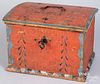 Scandinavian painted lock box, dated 1820