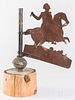 Sheet iron man on horseback weathervane, 19th c.