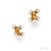 18kt Gold and Cultured Pearl Earclips, Angela Cummings
