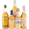 Licor y Whisky. a) Southern Comfort. b) Islay Storm. c) Tailer Imperial. d) Lismore. e) Dewar's. Total de piezas: 5.