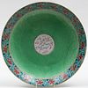 Chinese Export Green Ground Porcelain Dish for Persian Market