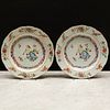 Chinese Export Famille Rose Porcelain 'Musician' Plates