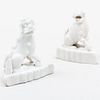 Two Miniature Chinese Porcelain Buddhistic Lions