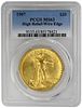 1907 $20 High Relief-Wire Edge St. Gaudens  PCGS MS63