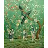 Gracie Hand Painted Chinoserie Wall Paper Panel