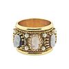 Midcentury 14k Gold Cameo Pearl Band Ring