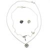 Tiffany & Co Silver Cross Daisy Flower Necklace Heart Earrings Lot 3pc