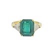 14k Gold Green Stone Diamond Ring