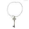 Tiffany & Co Sterling Sivler Key Pendant Link Necklace