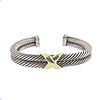 David Yurman Silver Gold X Cuff Bracelet