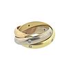 Cartier Trinity 18k Tri Color Gold Diamond Rolling Band Ring sz 51