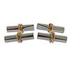 Cartier Paris Trinity Gold Steel Bar Cufflinks