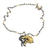 18k Gold Black Rhodium Horse Pendant Necklace