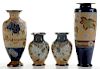 Four Doulton Vases, Pair Art