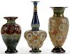 Three Doulton Vases, One Art Nouveau