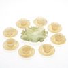 Set (8) Chinese jadeite teacups and saucers