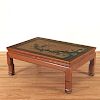 Antique Chinese jade and hardwood low table