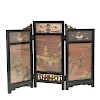 Antique Chinese Kesi panel, lacquer table screen