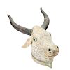 Life size Indian polychrome painted bull's head