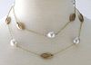 14K gold, diamond and South Sea pearl necklace