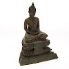 Antique Southeast Asian bronze seated Buddha