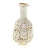 Ancient Roman molded white glass flask