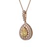 4.17 ctw Canary Citrine & Diamond Victorian Necklace 14K Rose Gold