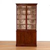 George III style mahogany bookcase cabinet
