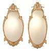 Pair George III style cream painted wall mirrors