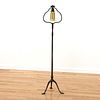 Tiffany style bronze harp and favrile floor lamp