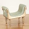 French Art Deco silver gilt upholstered bench