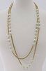 Chanel faux pearl and gold tone chain necklace,