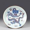 Chinese Blue Red and White Porcelain Dish