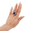 29.10ctw in Diamonds & Sapphire Art Deco Platinum Ring